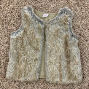 Wonder Nation Tan Brown Faux Fur Vest